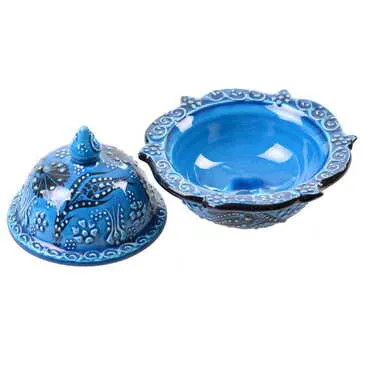 Turkish Ceramic Turquoise Candy Dish 13 Cm - 2