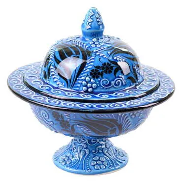 Turkish Ceramic Candy Dish With Stand 15 Cm