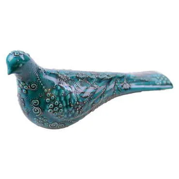 Turkish Ceramic Turquoise Pigeon Figurine