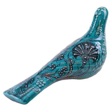 Turkish Ceramic Turquoise Pigeon Figurine - Standart - 2
