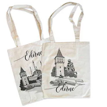 Toptan Edirne Temalı Ham Bez Çanta 450*350 Mm