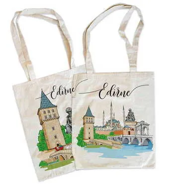 City Themed Customised Colorful Shopping Tote Bag 450x350 mm - Standart - 3