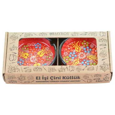 Turkish Ceramic Ashtray Set of 3 pcs 7,5 cm - Standart - 2