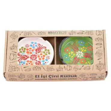 Turkish Ceramic Ashtray Set of 3 pcs 7,5 cm - Standart - 3