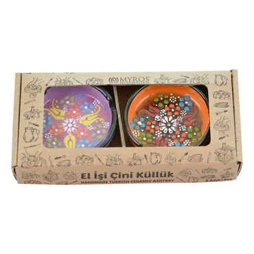 Turkish Ceramic Ashtray Set of 3 pcs 7,5 cm - Standart - 7