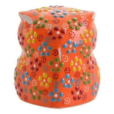 Turkish Ceramic Relief Handpainted Owl Figurine Medium Size - Standart - 3