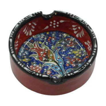 Izmir Themed Turkish Ceramic Special Relief Ashtray Small Size - 2
