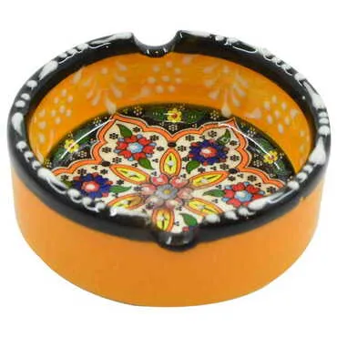 Sarimsakli Themed Turkish Ceramic Special Relief Ashtray Small Size - 2