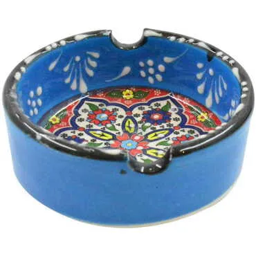 Bodrum Themed Turkish Ceramic Special Relief Ashtray Big Size - 4