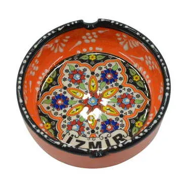 Izmir Themed Turkish Ceramic Special Relief Ashtray Big Size - 2