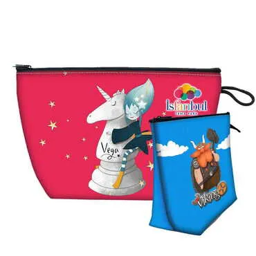 Toptan Tema Park Temalı Myros Küçük Körüklü Makyaj Çantası 145x220x70 mm
