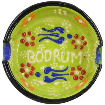 Bodrum Themed Turkish Ceramic B Serie Ashtray Small Size
