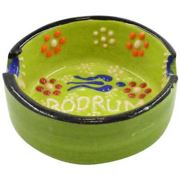 Bodrum Themed Turkish Ceramic B Serie Ashtray Small Size - 2