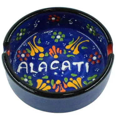 Alacati Themed Turkish Ceramic B Serie Ashtray Medium Size - 2