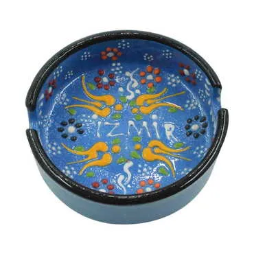 Izmir Themed Turkish Ceramic B Serie Ashtray Medium Size - 2