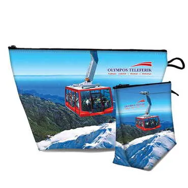 Toptan Teleferik Temalı Myros Büyük Körüklü Makyaj Çantası 160x270x80 mm