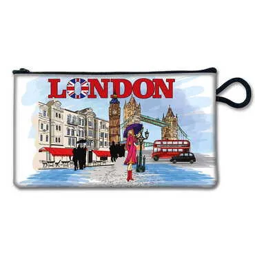 London Themed Customised PVC Pencil Case Purse 210x100 mm - Standart - 2