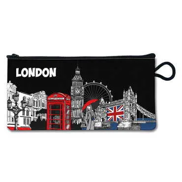 London Themed Customised PVC Pencil Case Purse 210x100 mm - Standart - 3