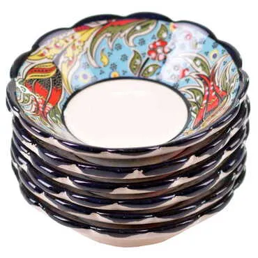 Turkish Ceramic Special Relief Drink Coaster Set of 6 Pcs - 2