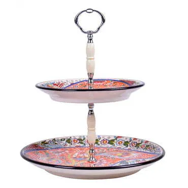 Turkish Ceramic Special Relief Cookie Stand of 2 pcs - Standart - 2