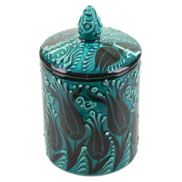 Turkish Ceramic Turquoise Spice Jar