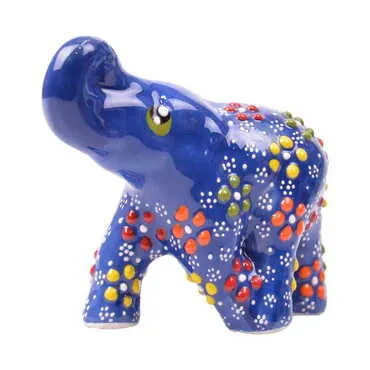 Turkish Ceramic Relief Elephant Figurine Medium Size