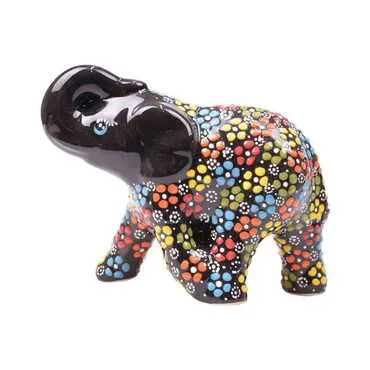 Turkish Ceramic Relief Elephant Figurine Big Size