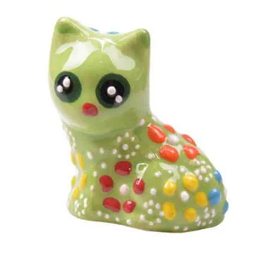 Turkish Ceramic Relief Cat Figurine Small Size