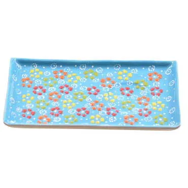 Turkish Ceramic Relief Rectangular Serving Tray - 2