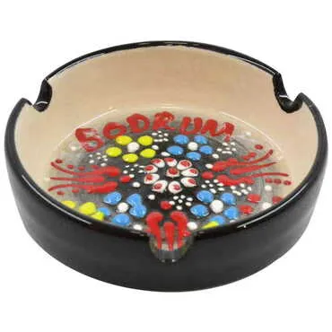 Bodrum Themed Turkish Ceramic Relief Ashtray Small Size - 2