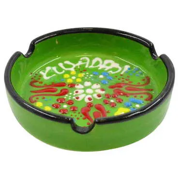 Kusadasi Themed Turkish Ceramic Relief Ashtray Small Size - 2