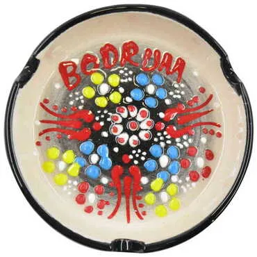 City Themed Turkish Ceramic Relief Ashtray Small Size