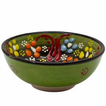 Turkish Ceramic Relief Bowl 8 cm - 3