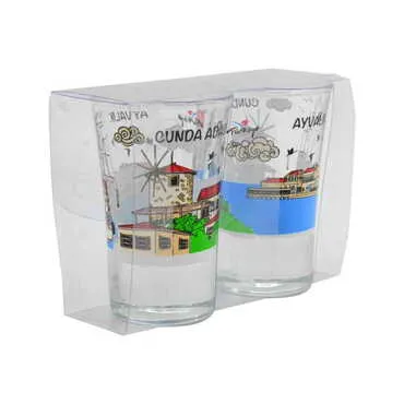 Ayvalik Themed Shot Glass Set of 2 Pcs - Standart - 2
