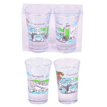 Toptan Pamukkale Temalı İkili Shot Bardak - Standart - 6