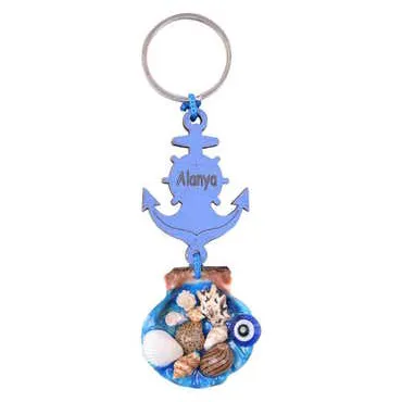 Alanya Themed Sea Shell Shaking Keychain