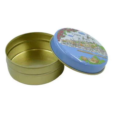 Toptan Çeşme Temalı Myros Yuvarlak Metal Kutu 73x35 mm - Standart - 3