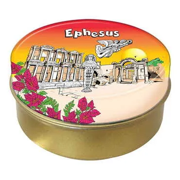 Museum Themed Round Tin Gift Box 73x35 mm