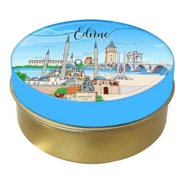 Toptan Özelleştirilebilir Myros Yuvarlak Metal Kutu 73x35 mm
