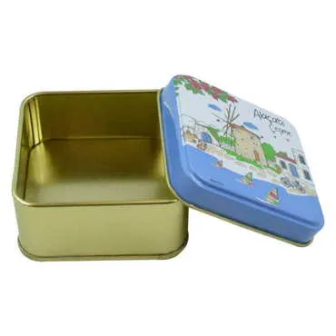 Alacati Region Themed Customised Round Tin Metal Box 75x75x35 mm - Standart - 3
