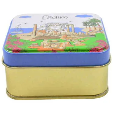 Didim Themed Customised Round Tin Metal Box 75x75x35 mm - Standart - 2