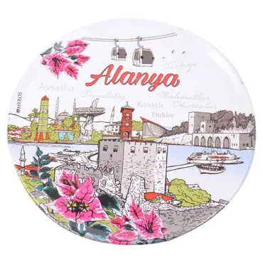 Alanya Themed Customised Metal Tin Coaster 90 mm - Standart - 2