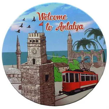 Antalya Themed Customised Metal Tin Coaster 90 mm - 3