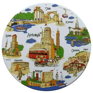 Antalya Region Themed Customised Metal Tin Coaster 90 mm - Standart - 2