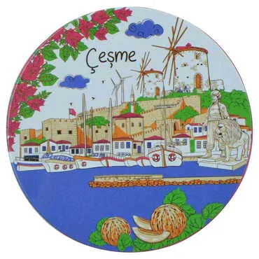 Cesme Themed Customised Metal Tin Coaster 90 mm - Standart - 3