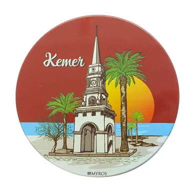 Kemer Themed Customised Metal Tin Coaster 90 mm - Standart - 2