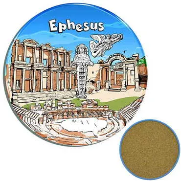 Toptan Müze Temalı Myros Metal Bardak Altlığı 90 mm