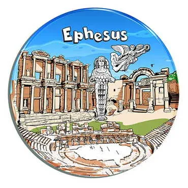 Museum Themed Customised Metal Tin Coaster 90 mm - Standart - 3