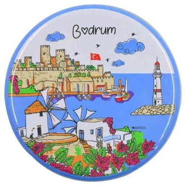 Bodrum Themed Tin Boxed Candle 73x35 mm