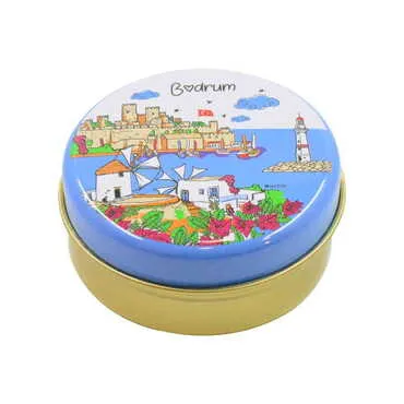 Toptan Bodrum Temalı Myros Metal Kutu Mum 73x35 mm - Standart - 3
